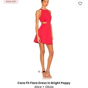 Alice and Olivia cutout dress. Size 6. Color bright poppy. Brand new with tags.